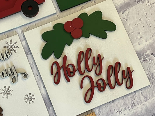 Country Christmas Sign Tiles