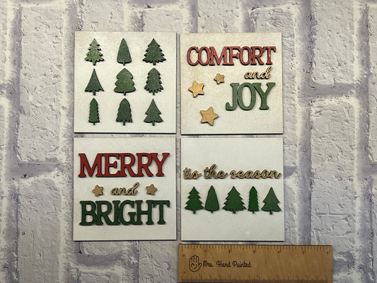 Bright Trees Christmas Sign Tiles