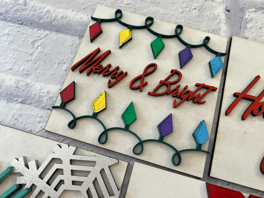 Mid Century Christmas Sign Tiles