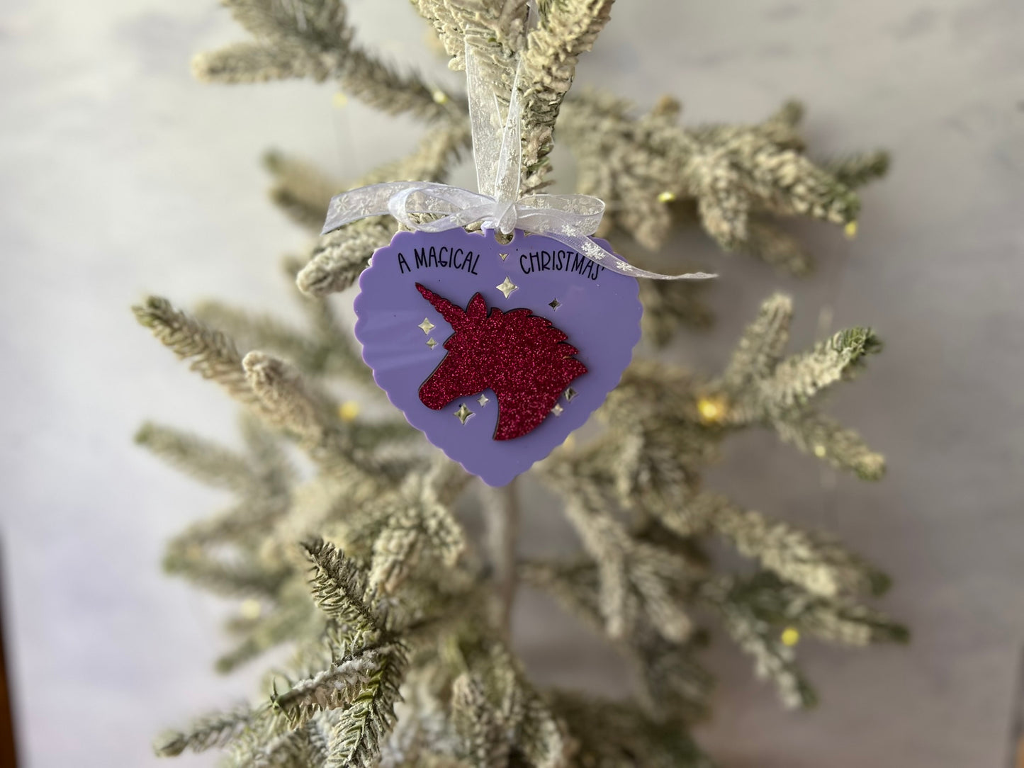 Pink and Purple Unicorn Ornament