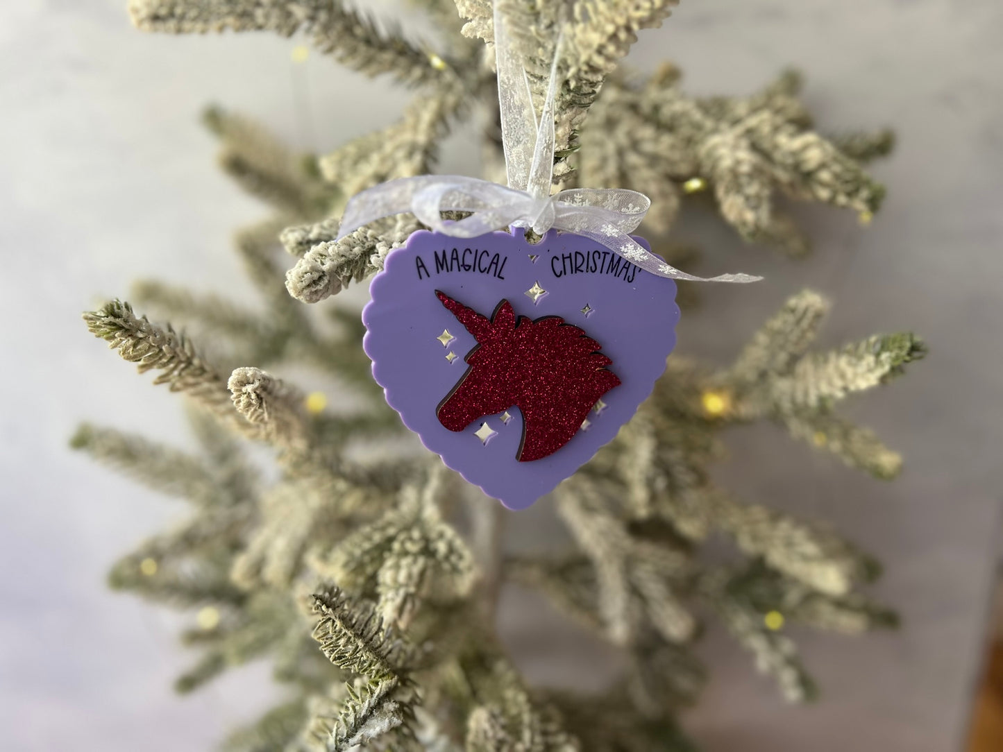 Pink and Purple Unicorn Ornament