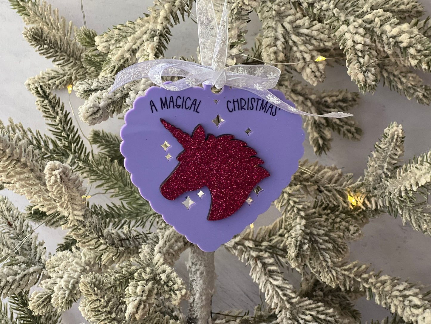 Pink and Purple Unicorn Ornament