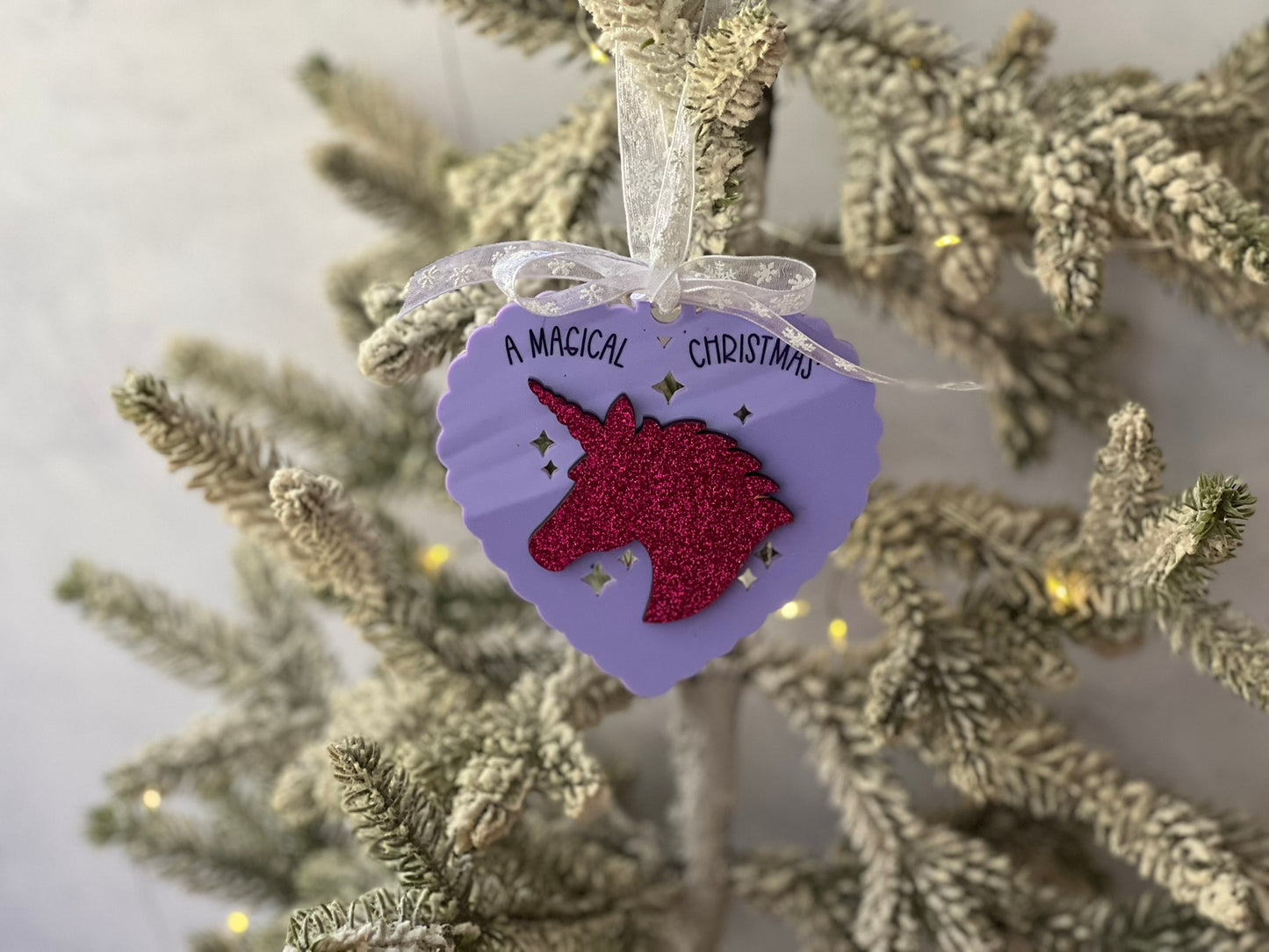 Pink and Purple Unicorn Ornament