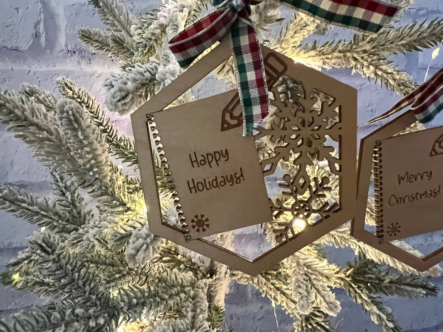 School Notepad and Pencil Ornament