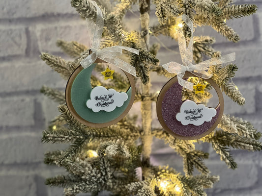 Baby's First Christmas Moon Ornament