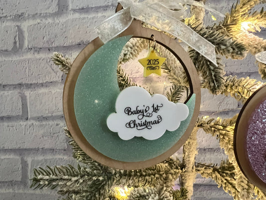 Baby's First Christmas Moon Ornament