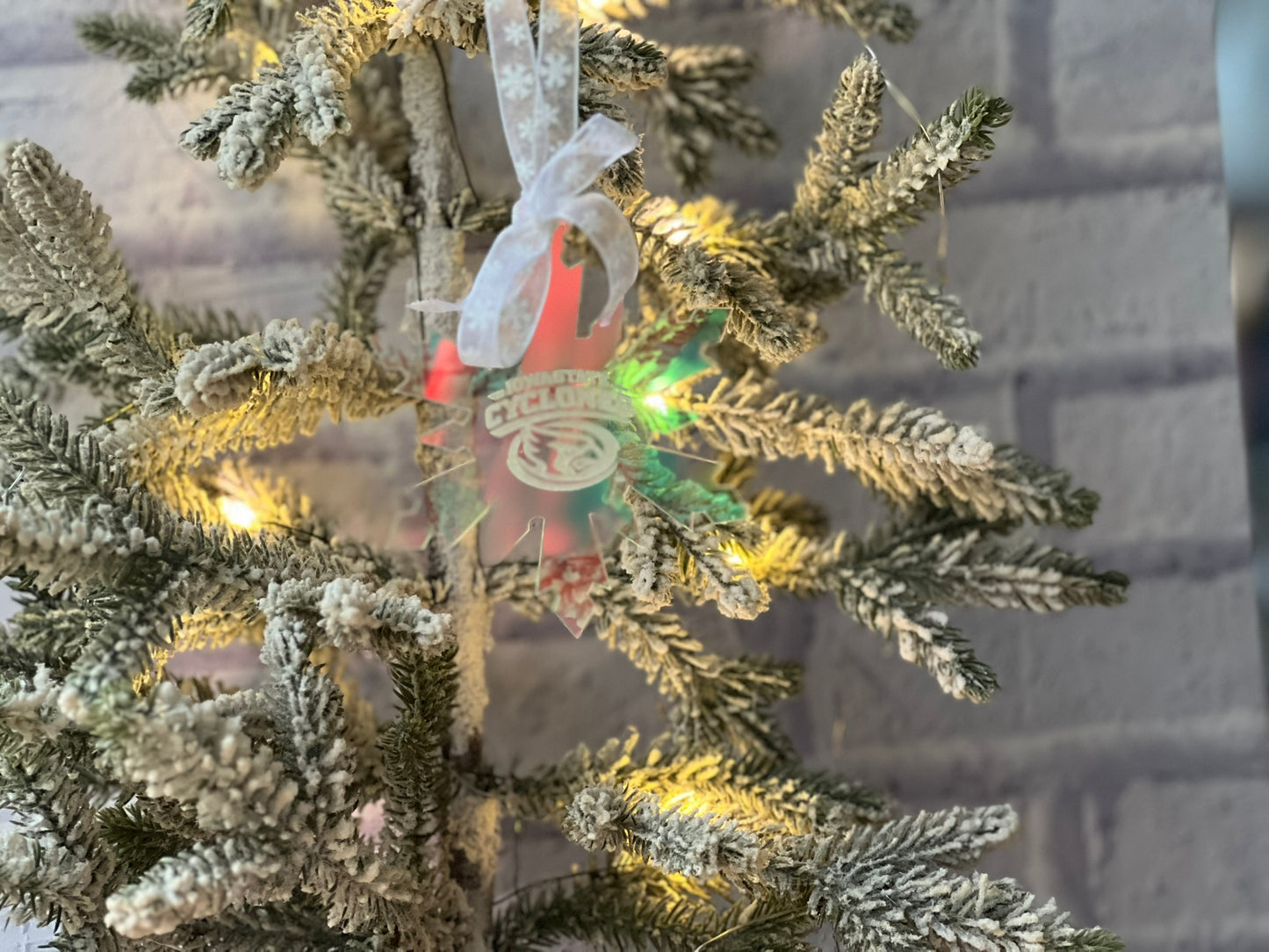 Iridescent Iowa State Snowflake Ornament