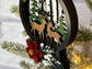 Reindeer in Forest Snow Globe Ornament