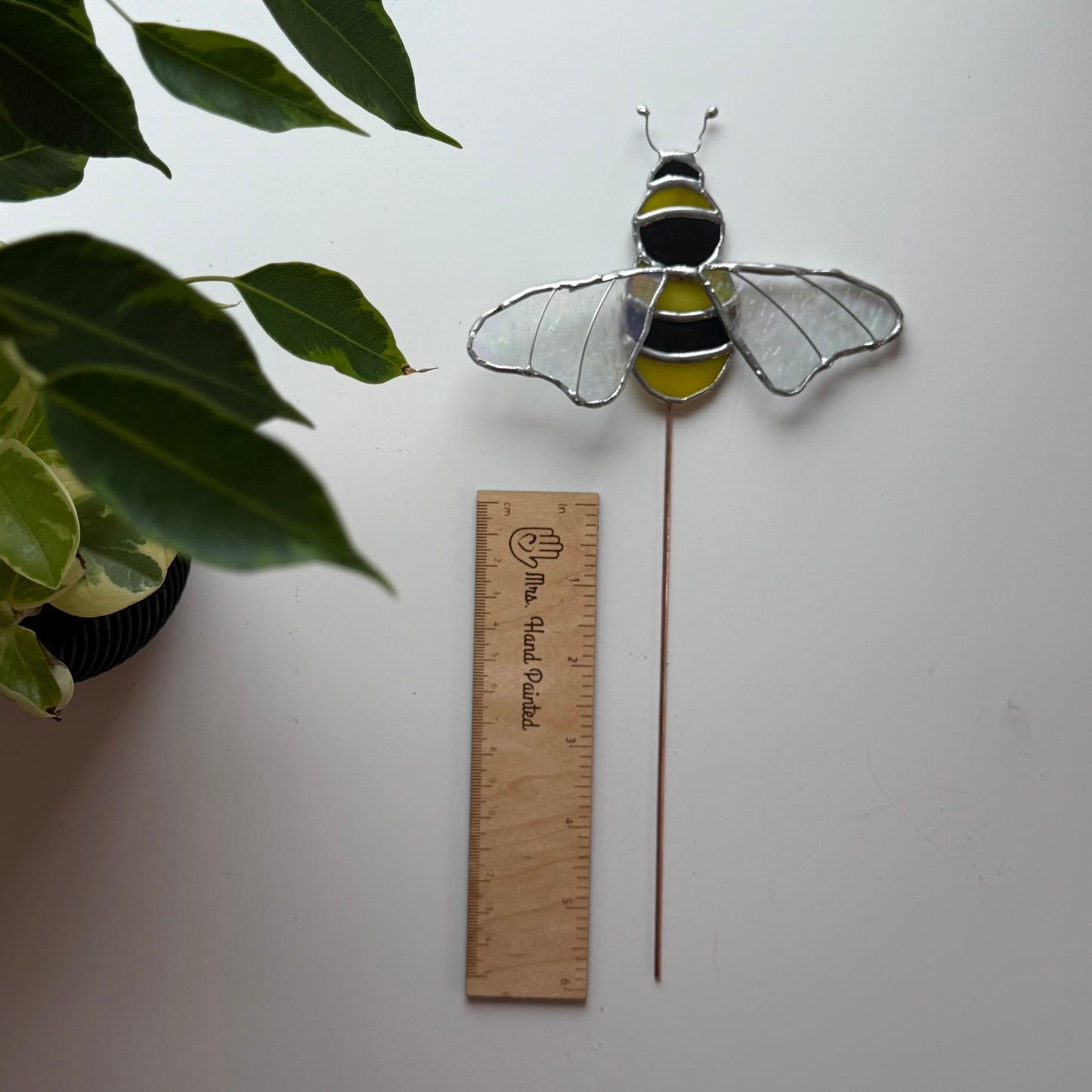 Bumblebee Stained Glass Garden Stake