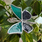Butterfly Key Stained Glass Garden Stake
