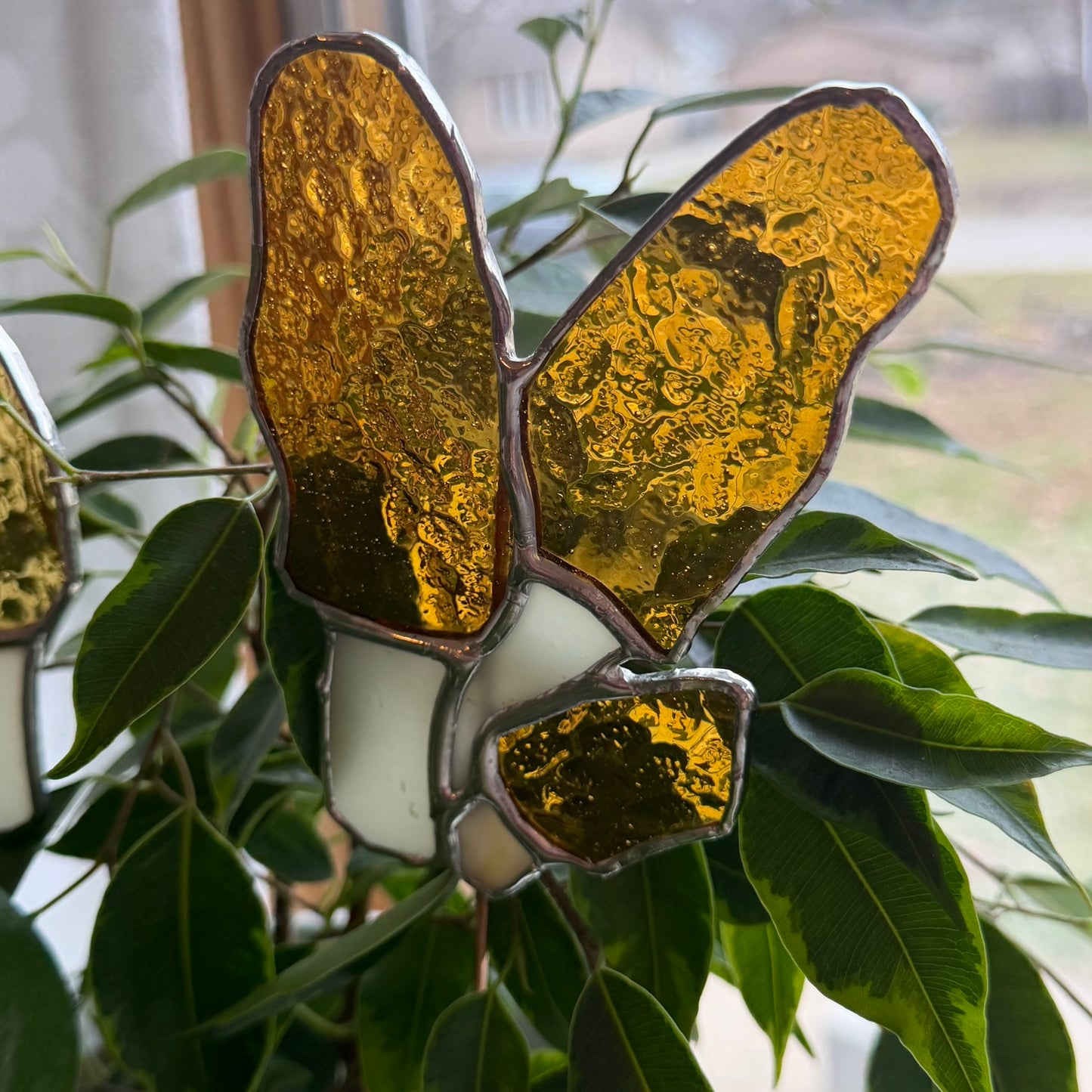 Morel Mushroom Stained Glass Garden Stake