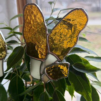 Morel Mushroom Stained Glass Garden Stake