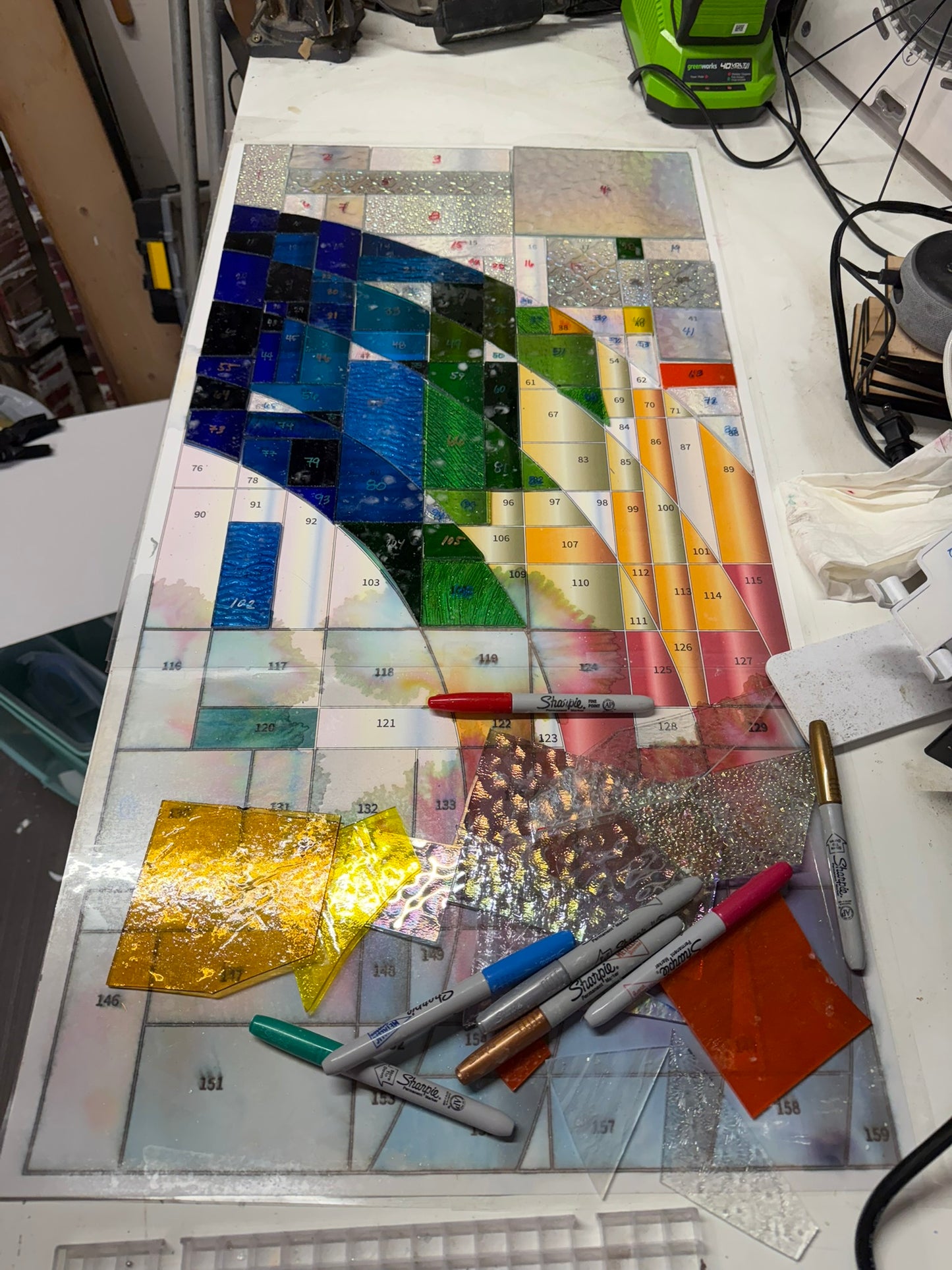 Abstract Rainbow Garden Panel Pattern