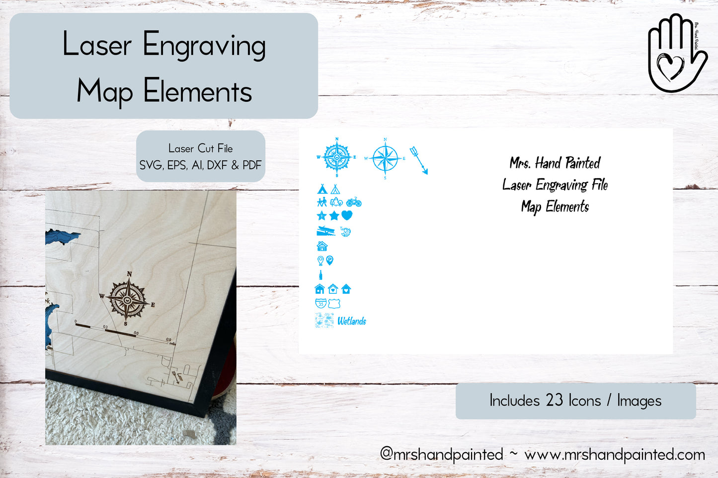 Digital Laser Engrave File - Map Elements