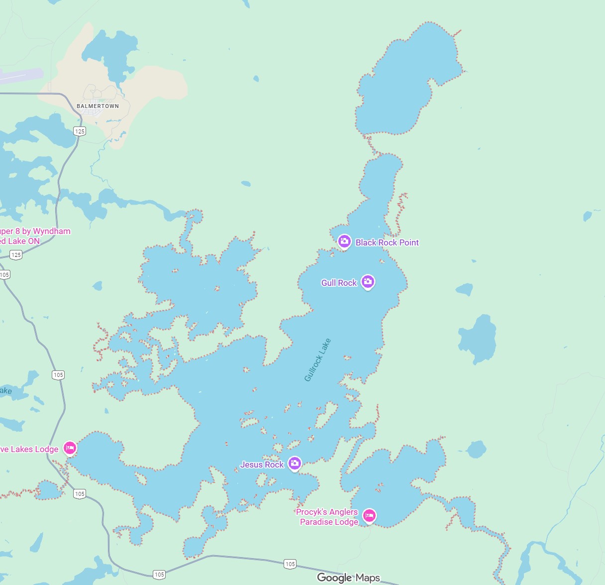 Custom Lake Map - Gullrock Lake Ontario