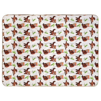 Red Panda Pattern - Sherpa Blankets (Infant Sizes) Baby Blanket Nursery Shower Gift