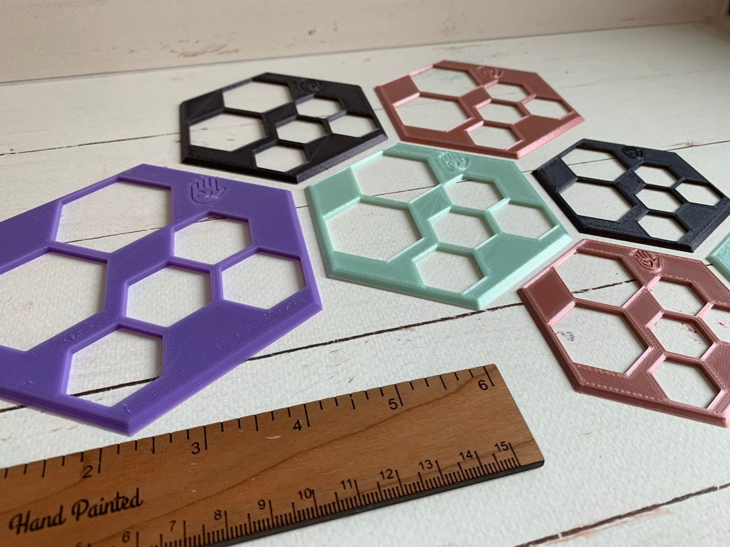 Hexagon Tracing / Drawing Template - PLA Bioplastic 3D Printed