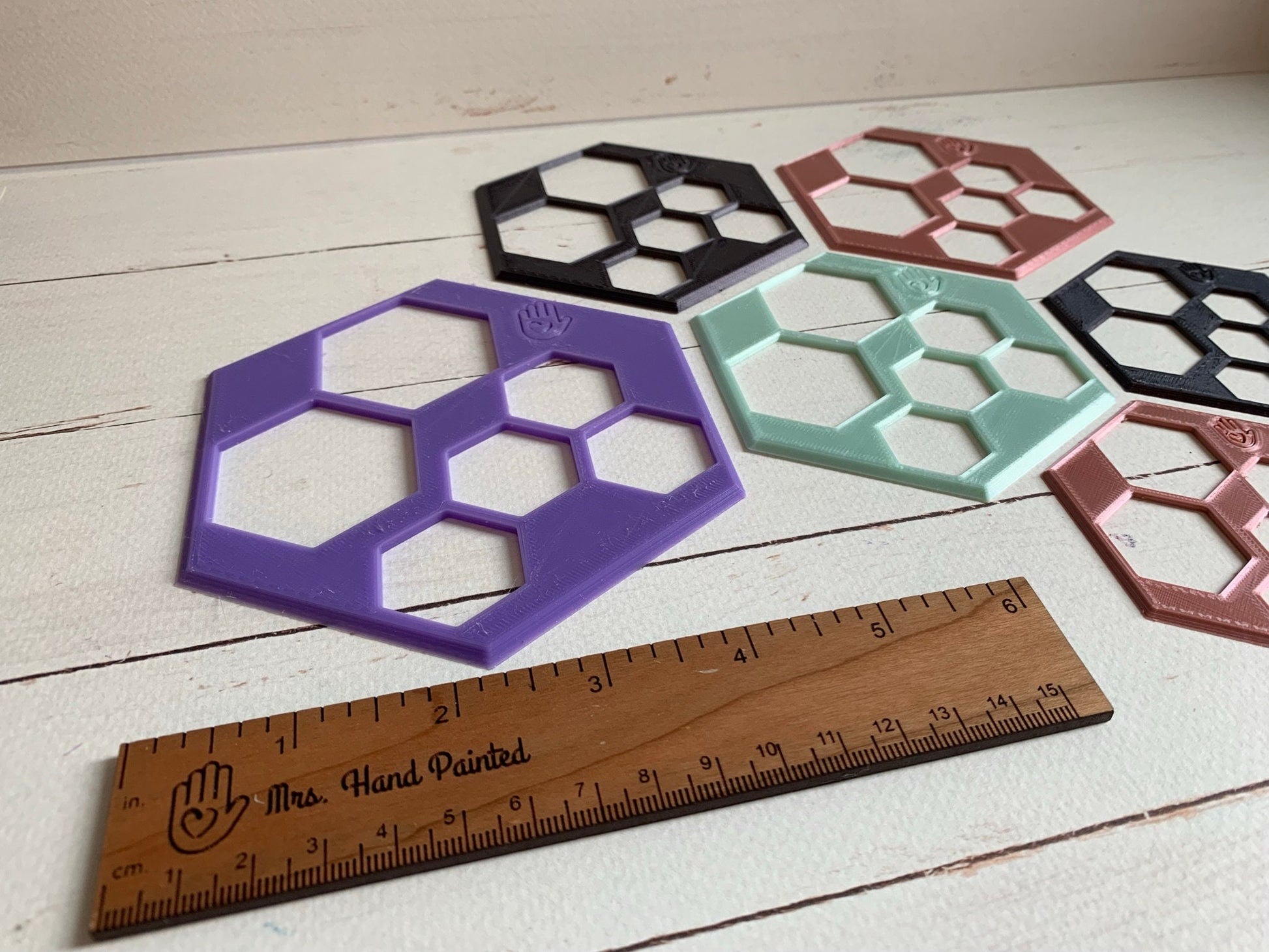 Hexagon Tracing / Drawing Template - PLA Bioplastic 3D Printed