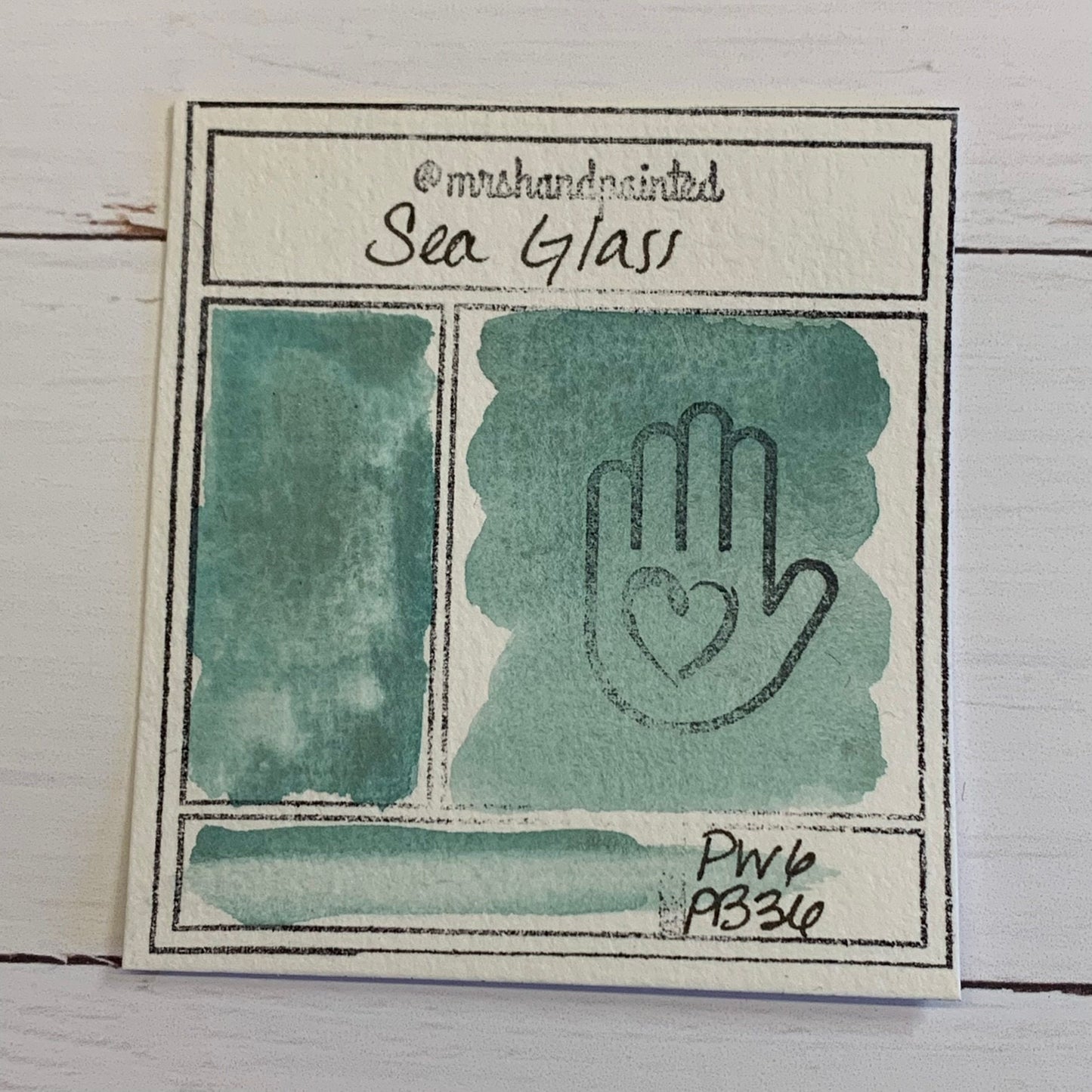 Handmade Watercolor Paints - SEA GLASS Half Pans