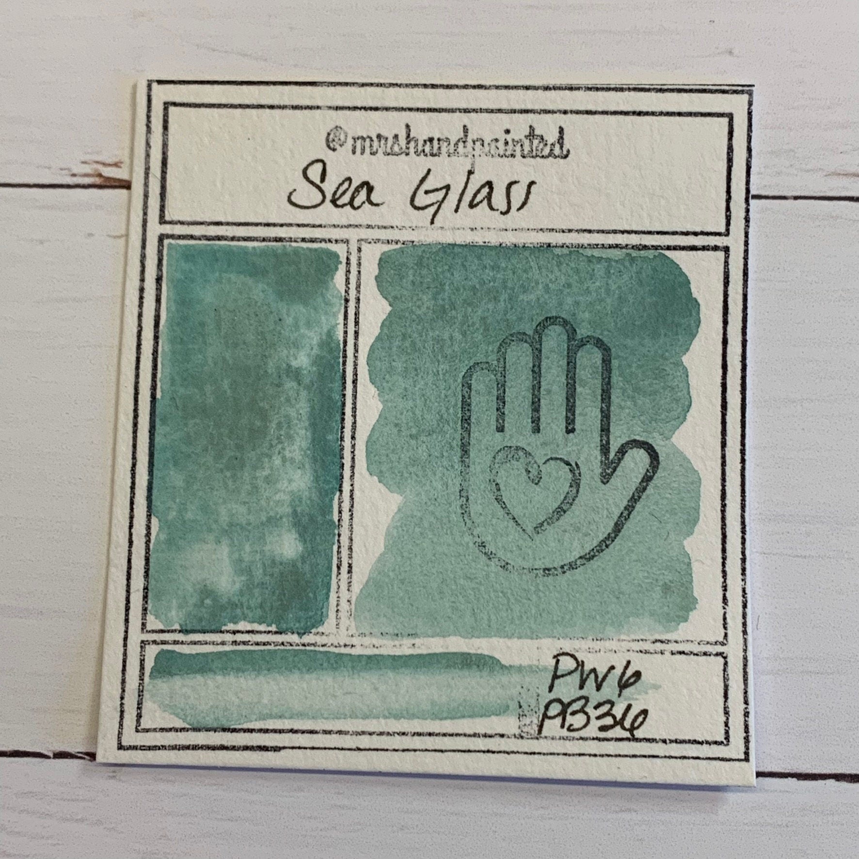 Handmade Watercolor Paints - SEA GLASS Half Pans