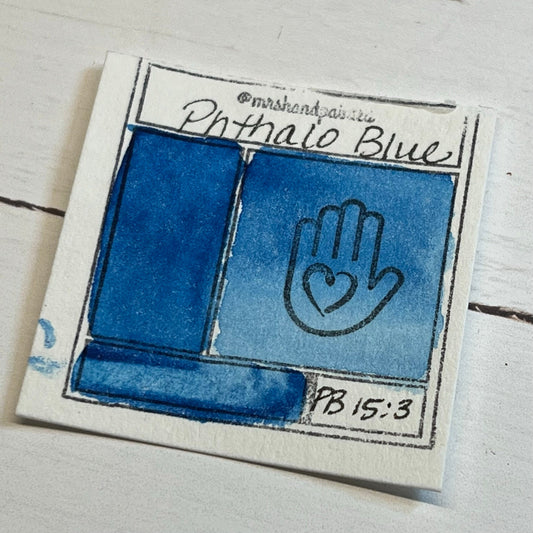 Handmade Watercolor Paints - PHTHALO BLUE (Green Shade)