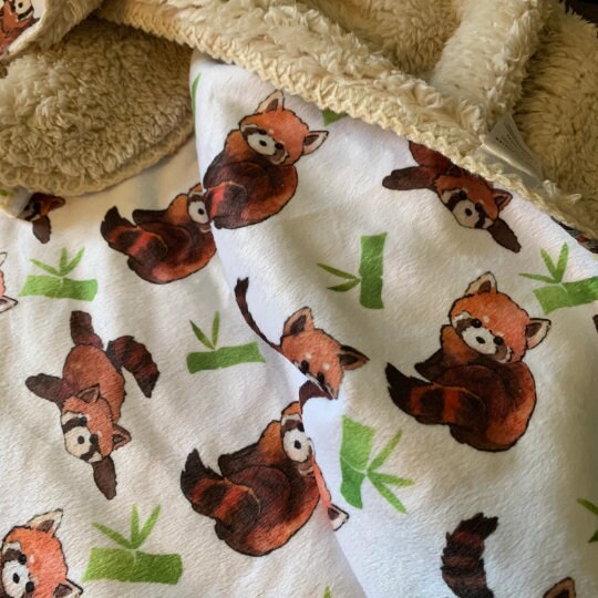 Red Panda Pattern - Sherpa Blankets (Infant Sizes) Baby Blanket Nursery Shower Gift