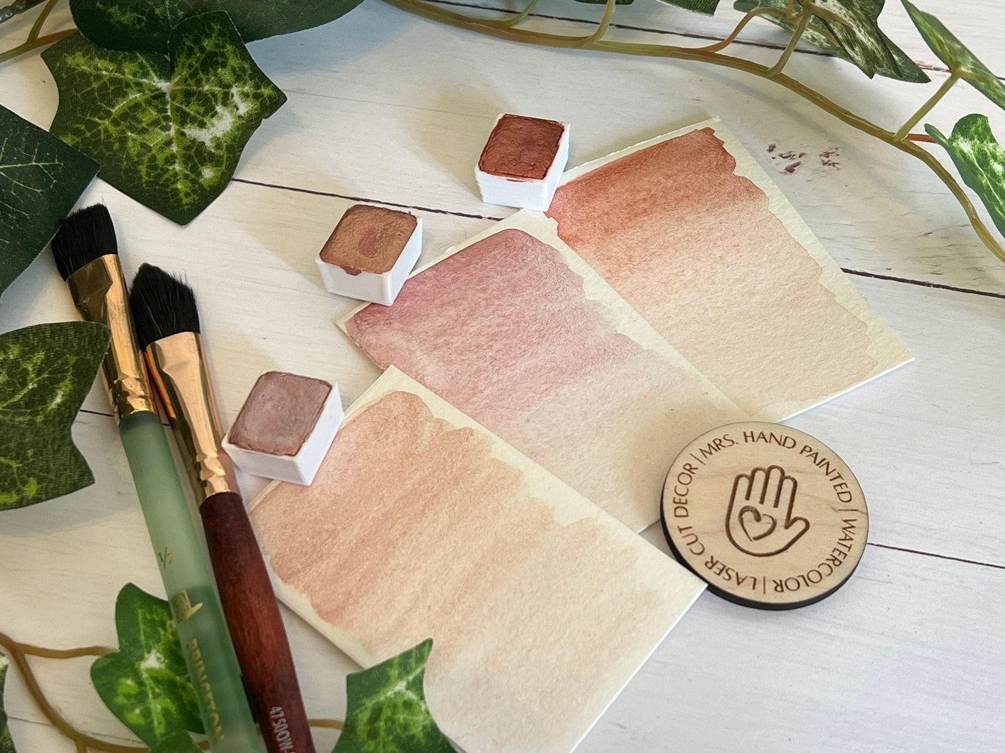 Handmade Watercolor Paints - ROSE GOLD Trio - Artisan Watercolor Shimmers