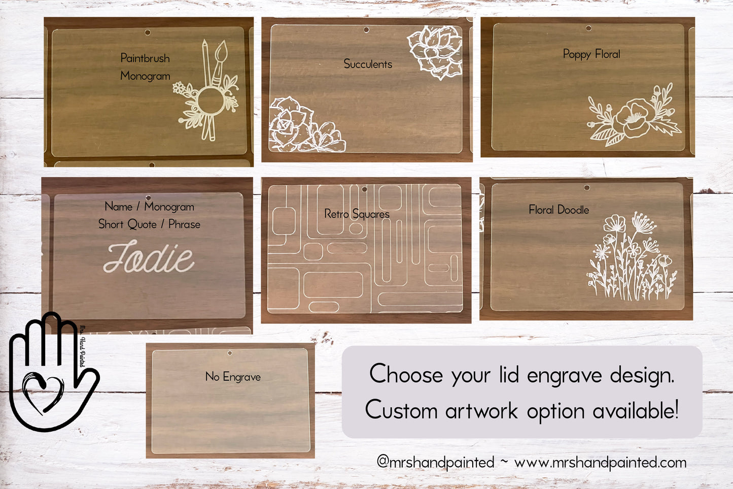 Custom Engraved Wood and Acrylic Watercolor Travel Palette Box