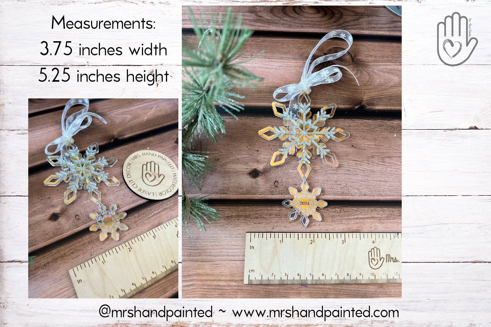 Digital Cut File - Laser Cut Layered Snowflake Dangle Ornament