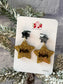 Iowa Black & Gold Glitter Acrylic Dangle Earrings