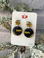 Iowa Black & Gold Glitter Acrylic Dangle Earrings