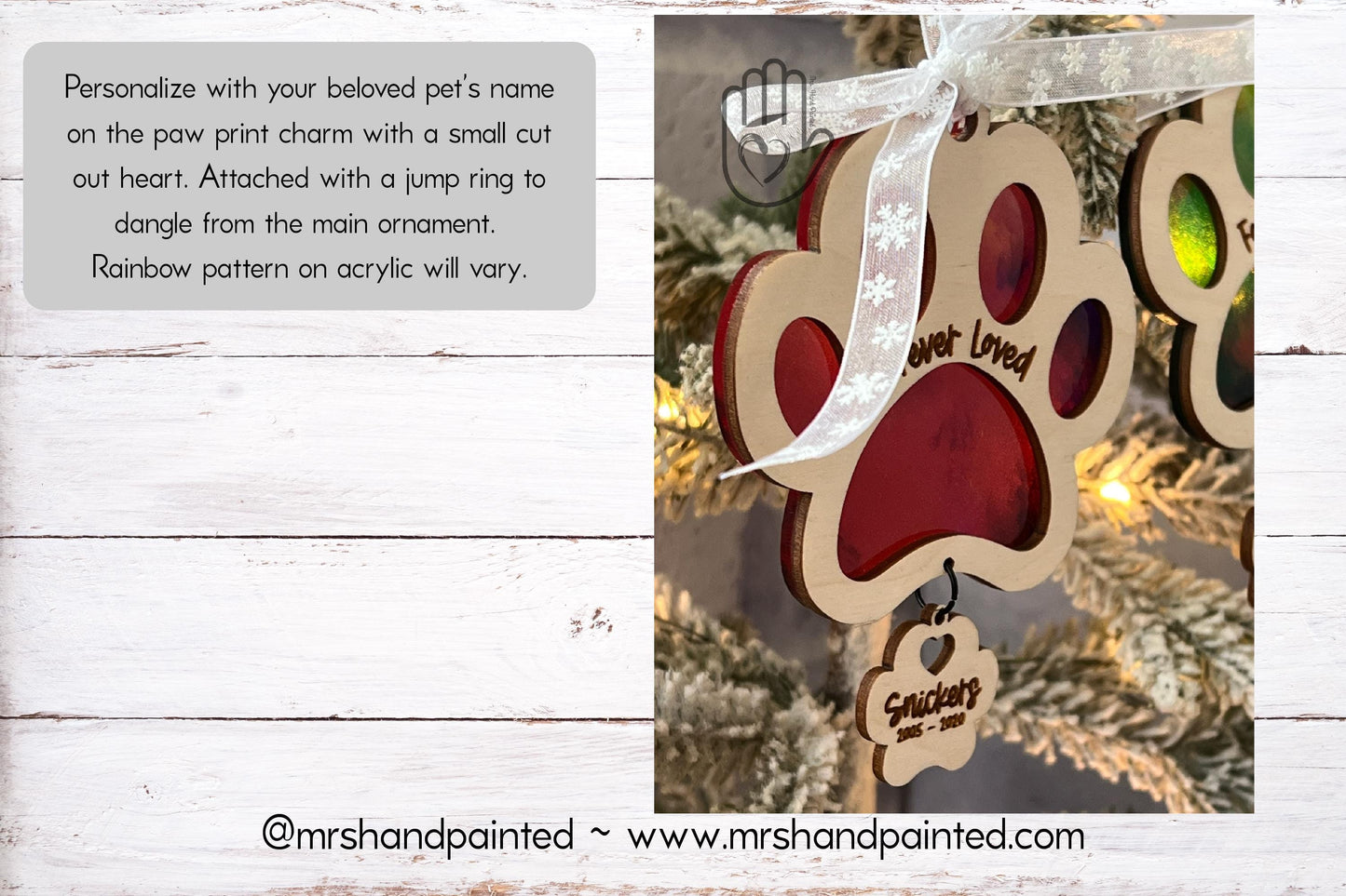 Digital Laser Cut File - Stained Glass Pet Memorial Ornament