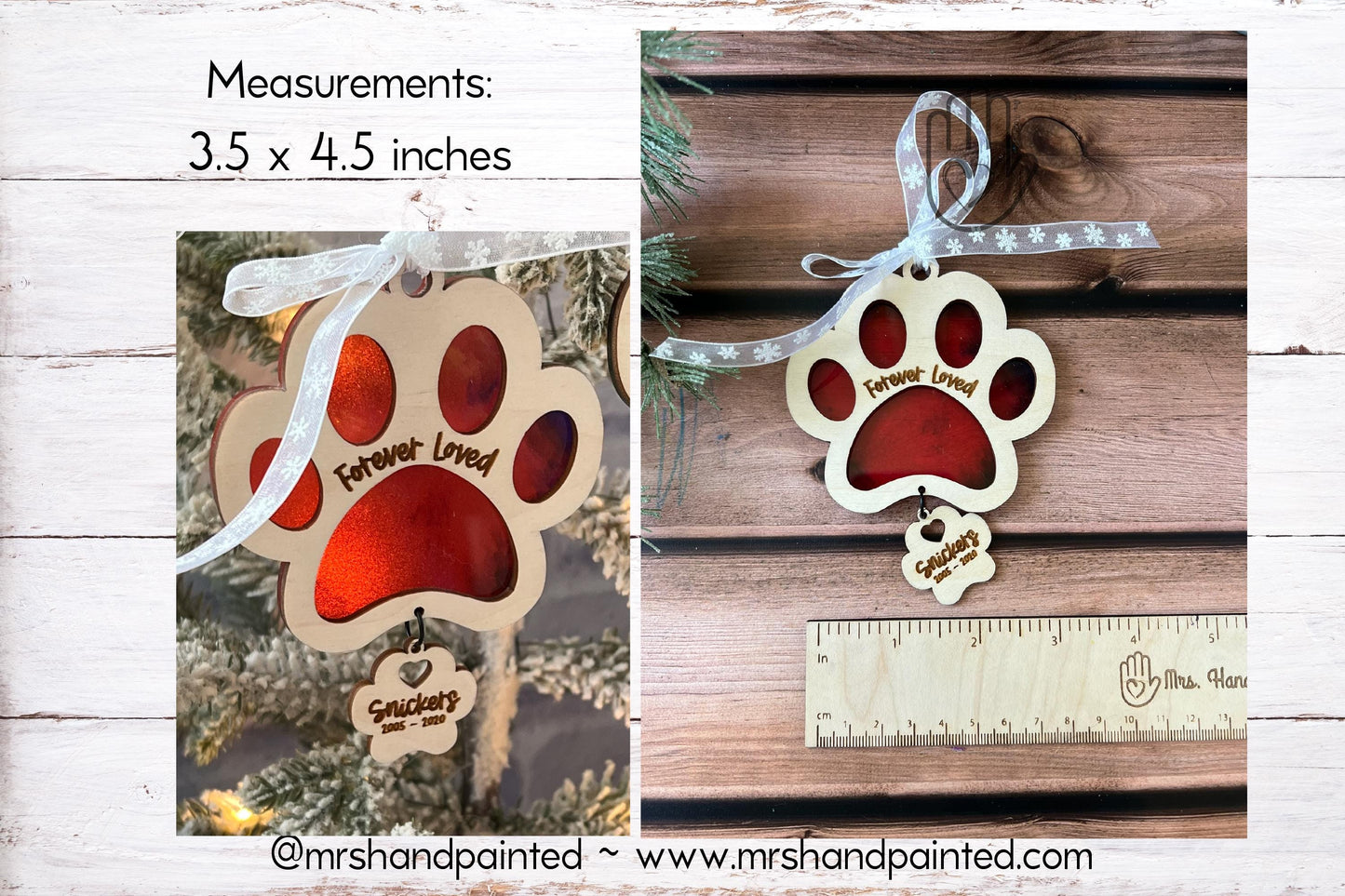 Digital Laser Cut File - Stained Glass Pet Memorial Ornament