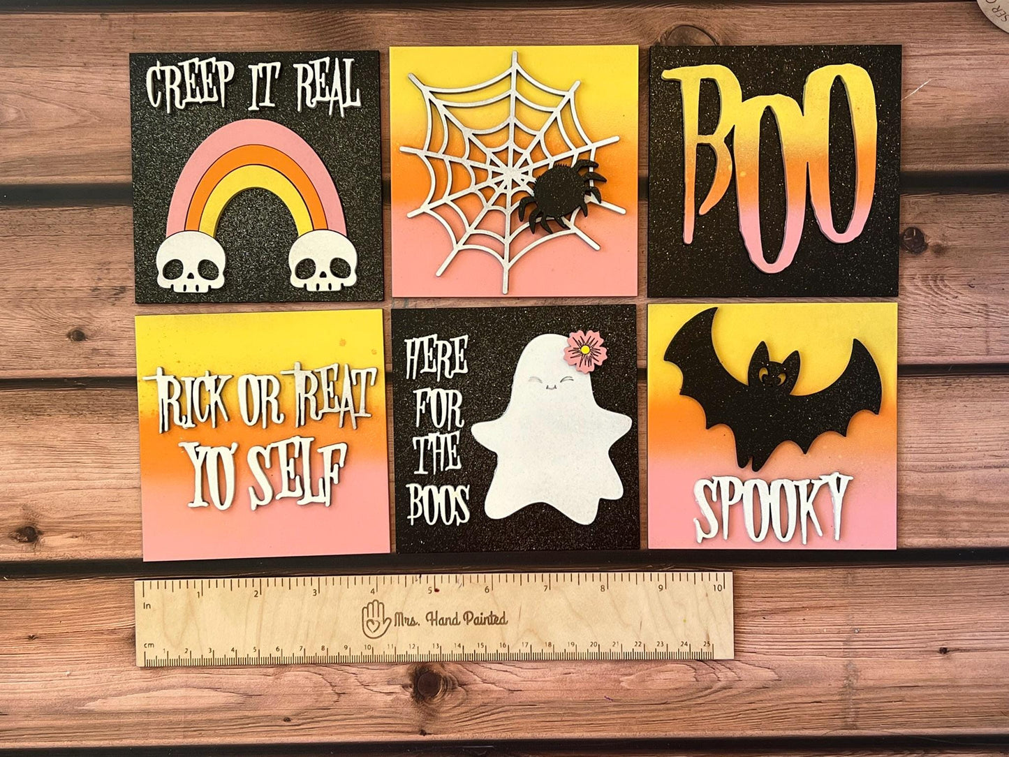 Halloween "Hippie Halloween" Interchangeable Signs - Laser Cut Wood Painted