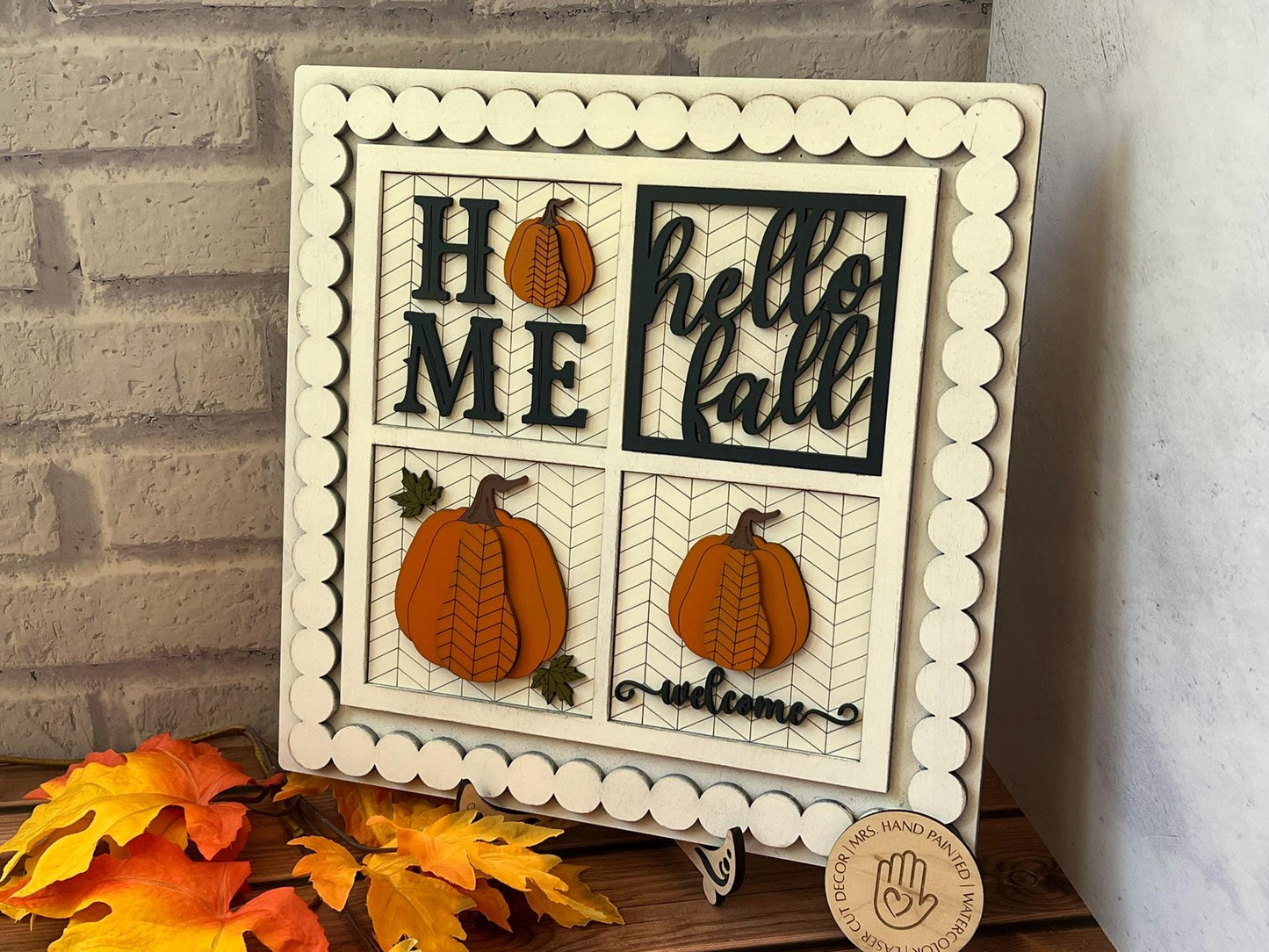 Hello Fall Leaning Ladder Interchangeable Signs