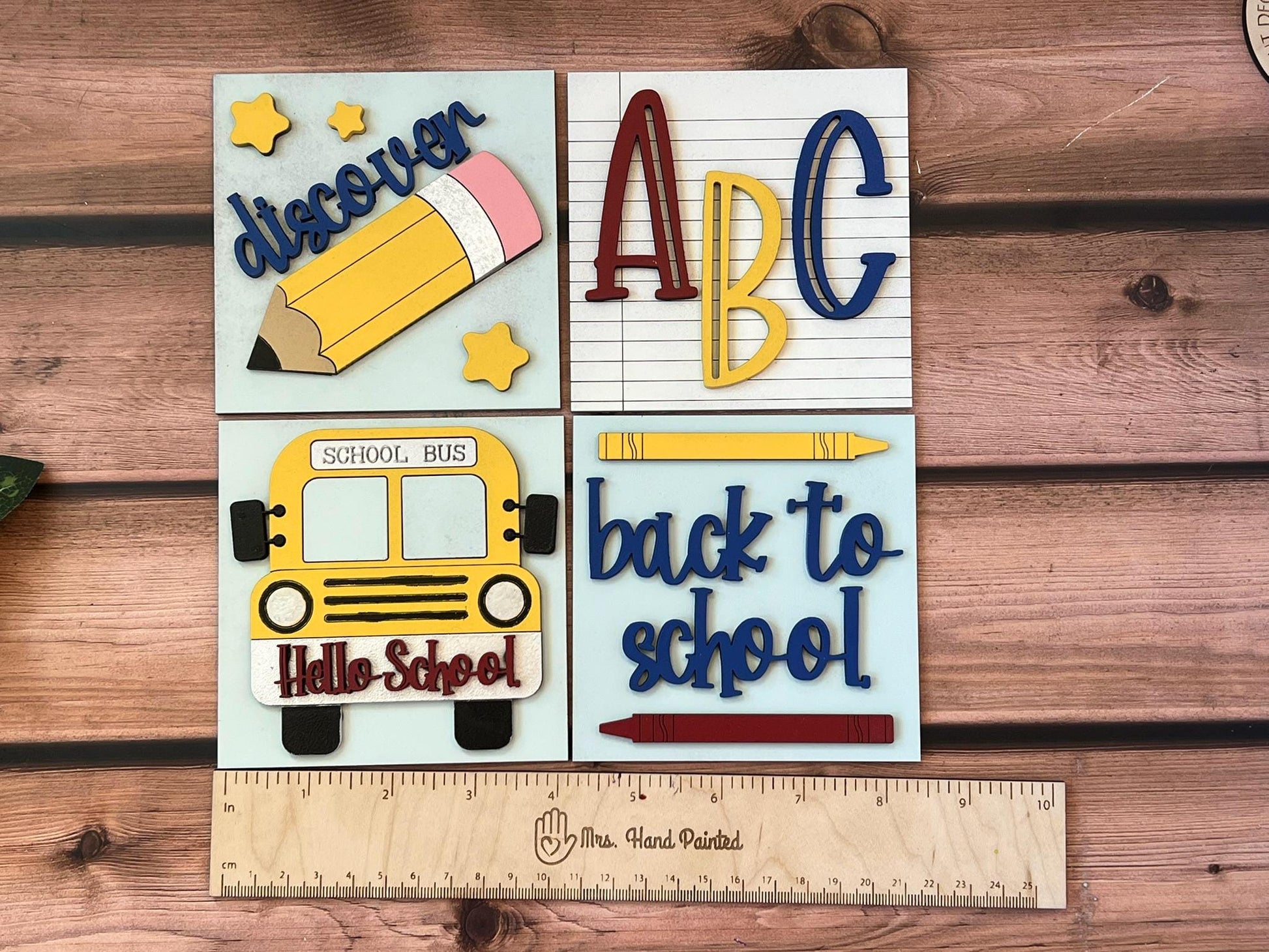 Back to School Leaning Ladder Interchangeable Signs