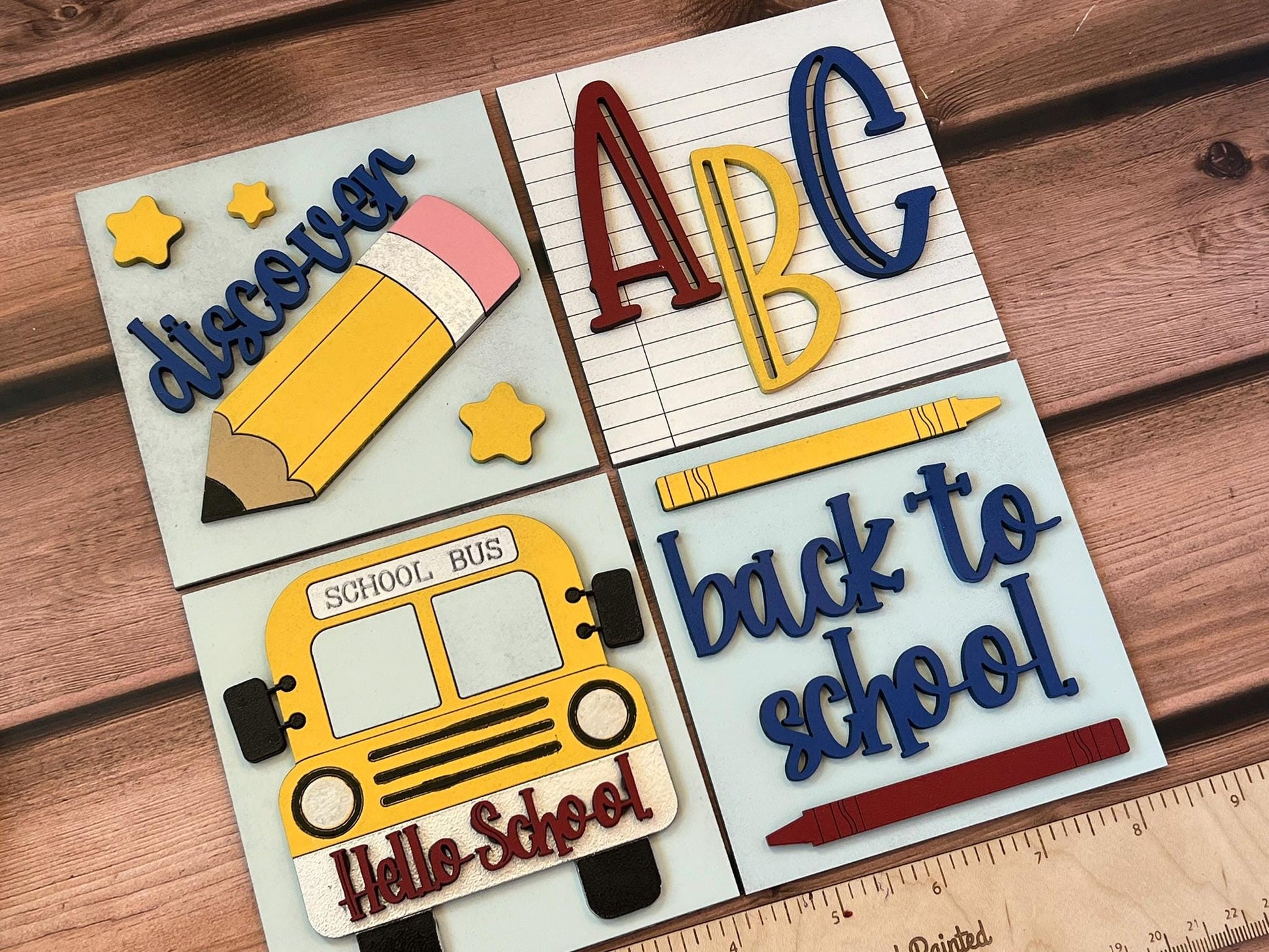 Back to School Leaning Ladder Interchangeable Signs