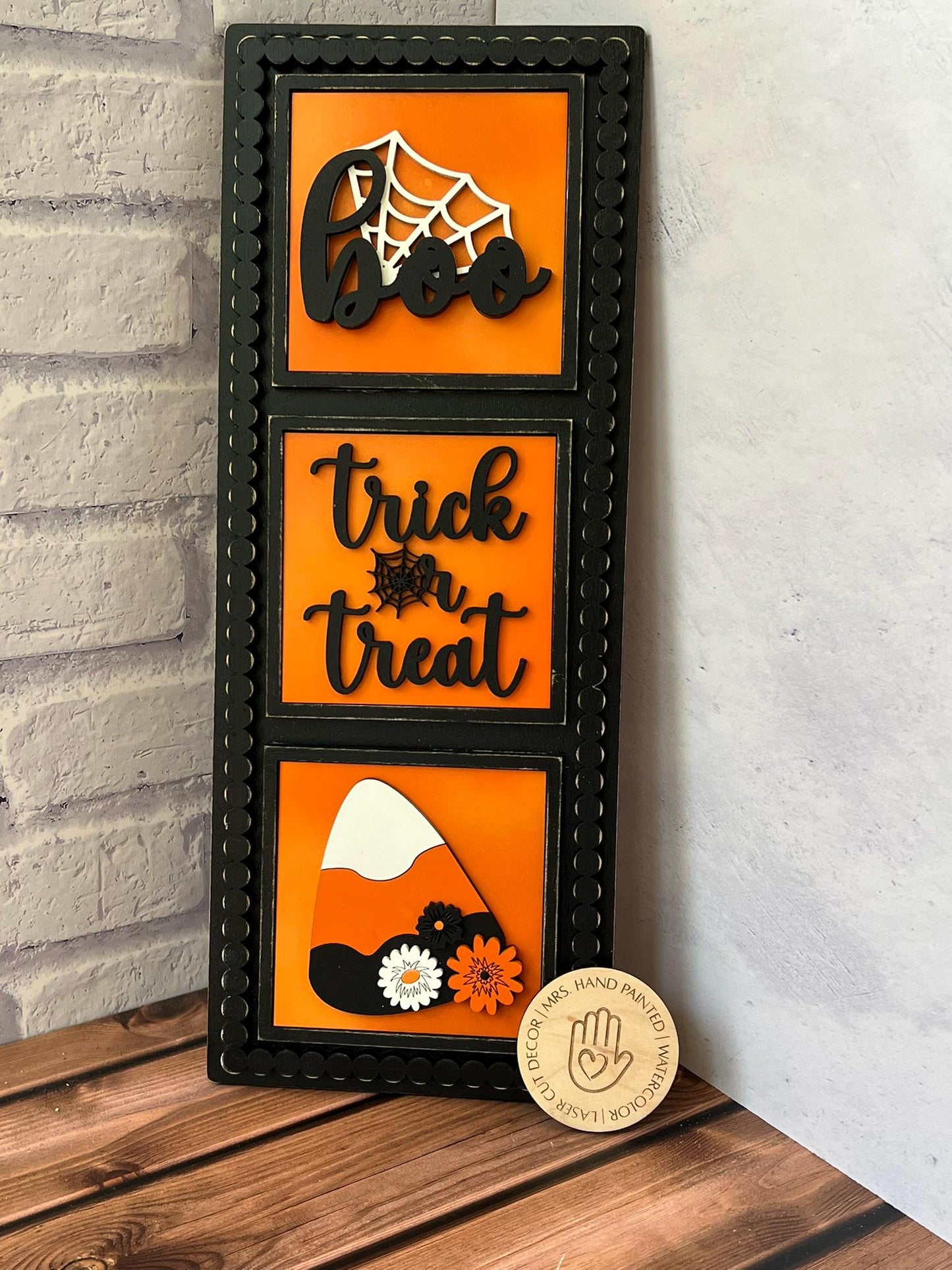 Halloween Webs Leaning Ladder Interchangeable Signs