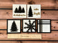 Modern Christmas Trees Leaning Ladder Interchangeable Signs