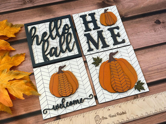 Hello Fall Leaning Ladder Interchangeable Signs