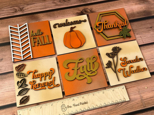 Boho Fall Leaves Leaning Ladder Interchangeable Signs