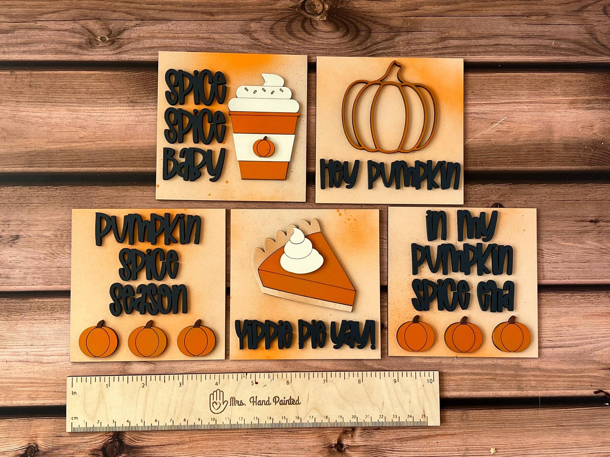 Pumpkin Spice Leaning Ladder Interchangeable Signs