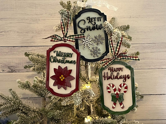 Vintage Style Frame Christmas Ornaments