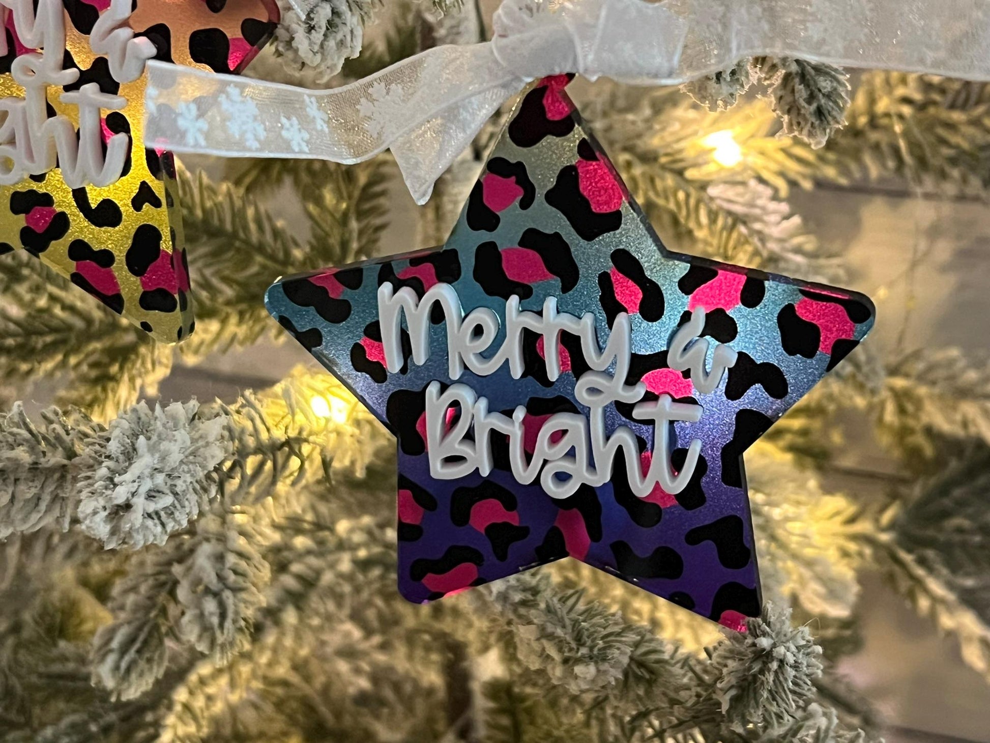 Digital Laser Cut File - Merry & Bright Star Ornament