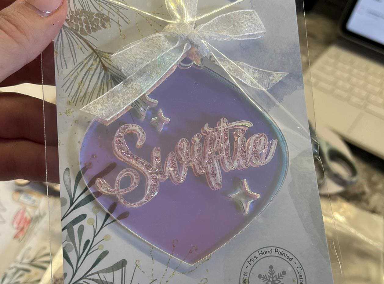 Swifties Iridescent Bauble Acrylic Christmas Ornament