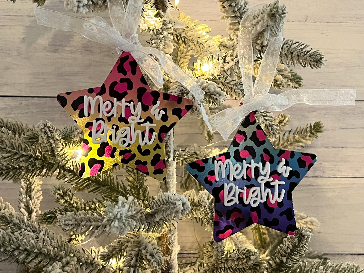 Digital Laser Cut File - Merry & Bright Star Ornament