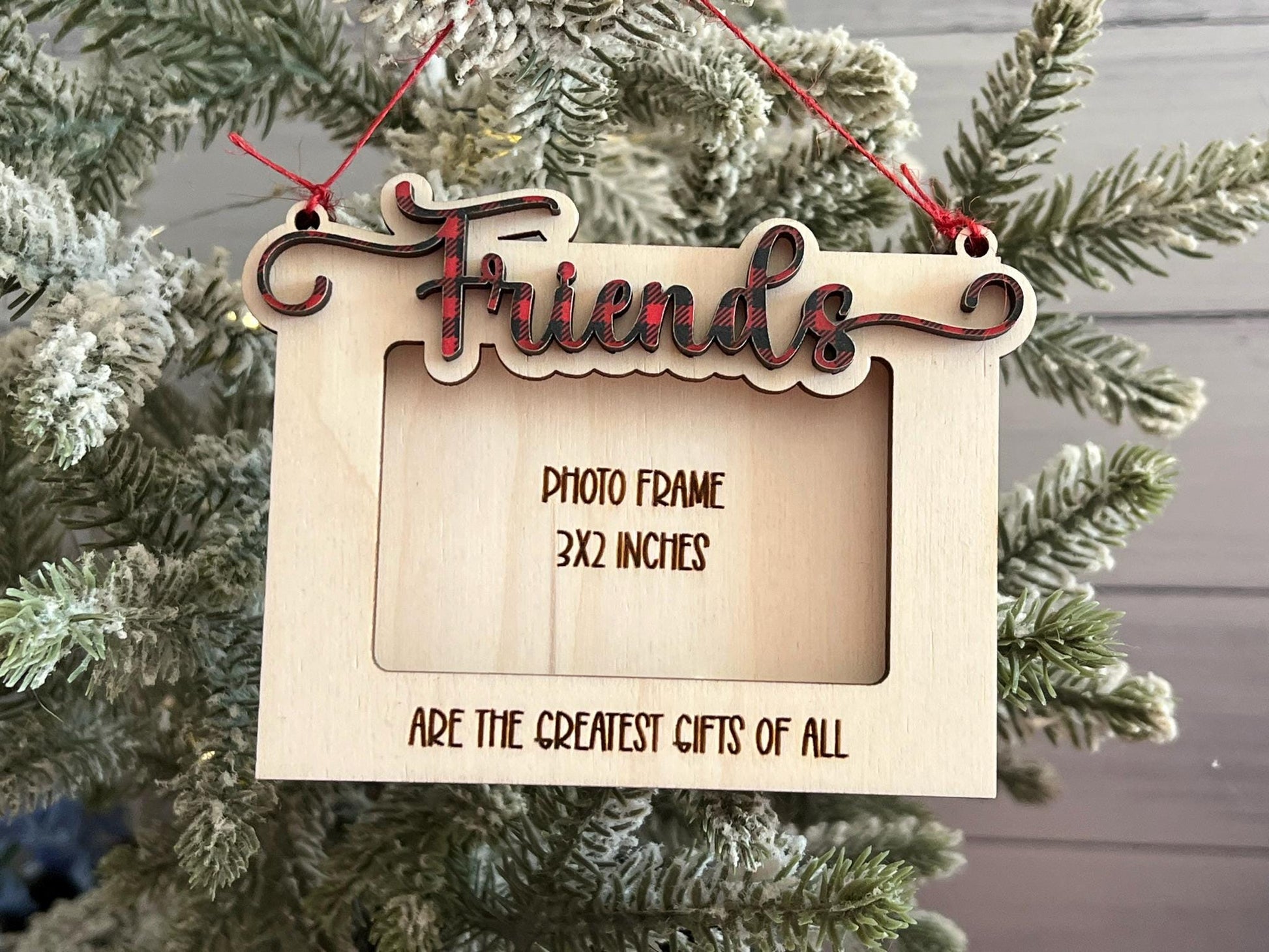 Digital Cut File - Laser Cut Family & Friends Photo Frame Ornament