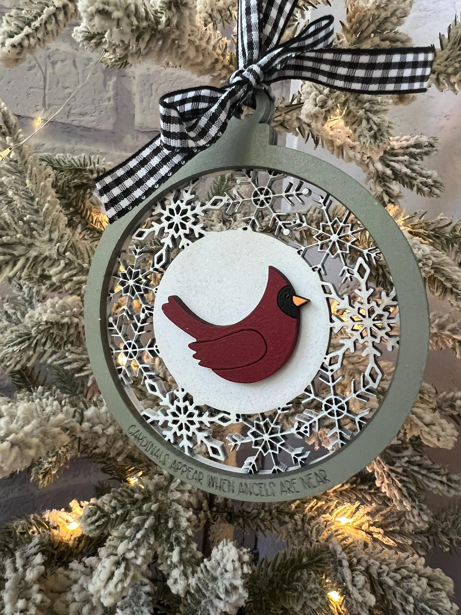 Cardinal Snowflakes Memorial Ornament