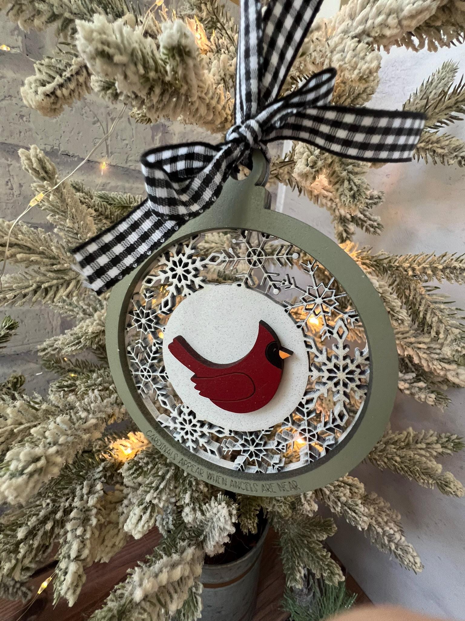 Cardinal Snowflakes Memorial Ornament