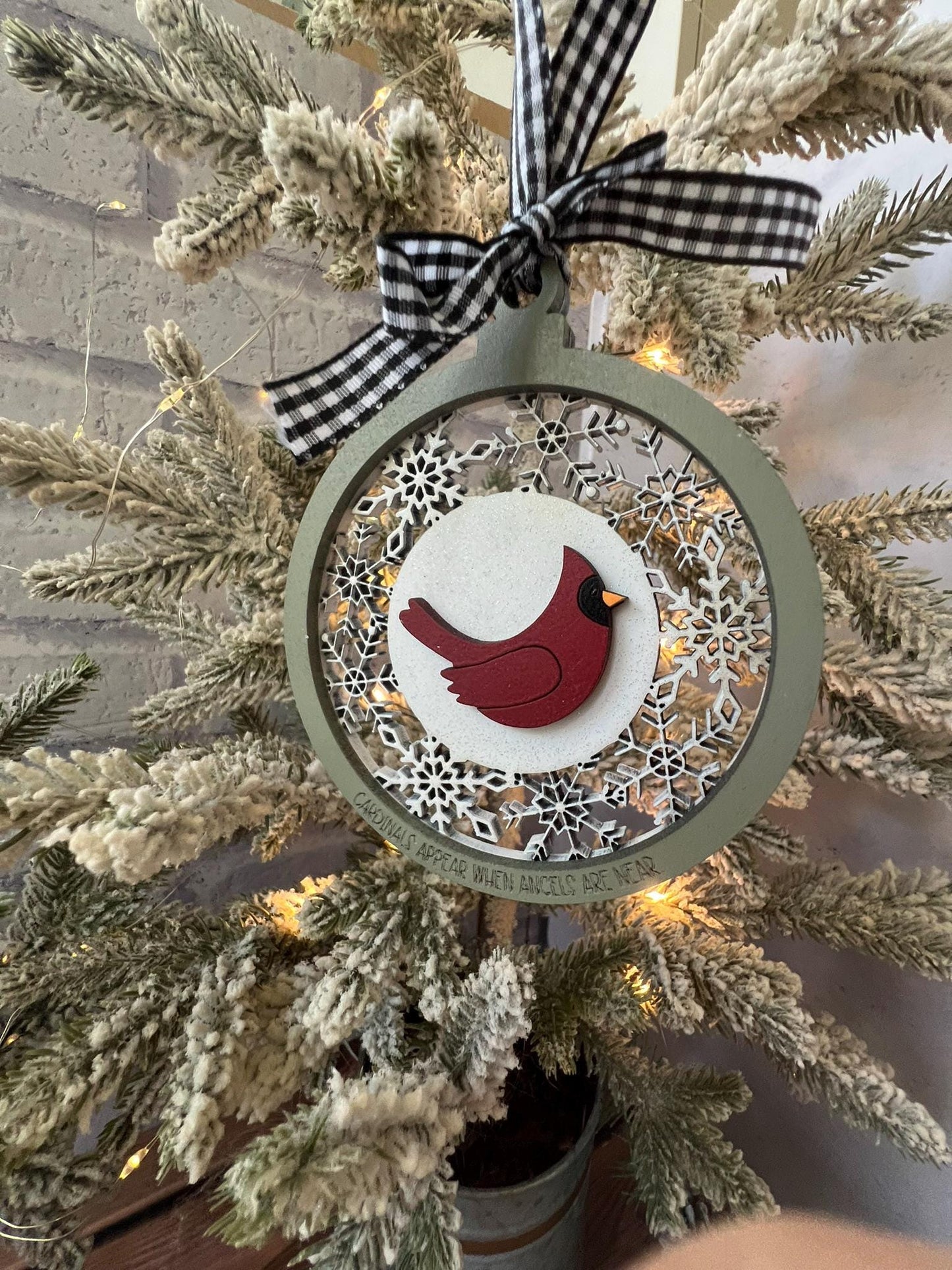 Cardinal Snowflakes Memorial Ornament